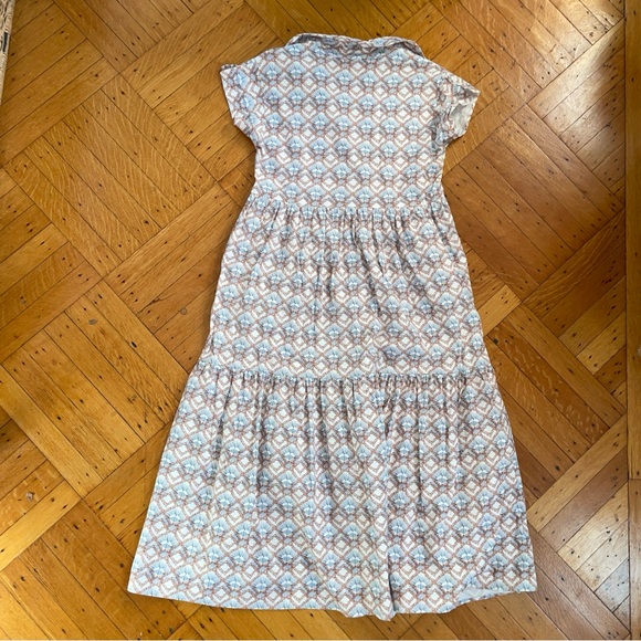 Sita Murt Brown and Blue Print Collared Maxi Dress - Picture 8 of 11